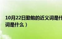 10月22日勤勉的近义词是什么意思（10月22日勤勉的近义词是什么）