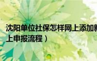 沈阳单位社保怎样网上添加新人（10月22日沈阳社保增员网上申报流程）
