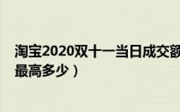 淘宝2020双十一当日成交额（10月23日淘宝双十一成交额最高多少）