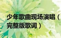 少年歌曲现场演唱（10月08日歌曲少年原唱完整版歌词）