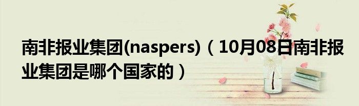 南非报业集团(naspers)（10月08日南非报业集团是哪个国家的）