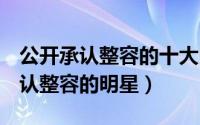 公开承认整容的十大明星（10月28日10位承认整容的明星）