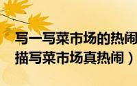 写一写菜市场的热闹景象（10月30日用动态描写菜市场真热闹）