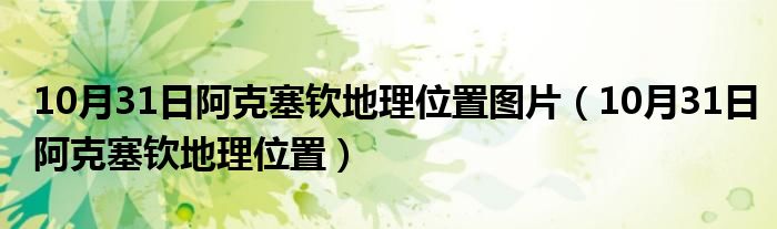 10月31日阿克塞钦地理位置图片（10月31日阿克塞钦地理位置）