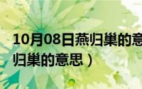 10月08日燕归巢的意思是什么（10月08日燕归巢的意思）