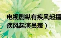 电视剧纵有疾风起播出时间（10月08日纵有疾风起演员表）