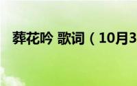 葬花吟 歌词（10月31日葬花吟歌词大意）