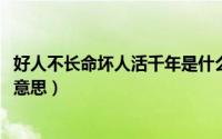 好人不长命坏人活千年是什么意思（10月31日好人有好报的意思）