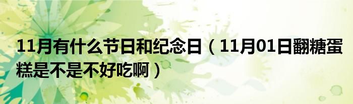 11月有什么节日和纪念日（11月01日翻糖蛋糕是不是不好吃啊）