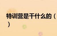 特训营是干什么的（10月31日什么是特训营）