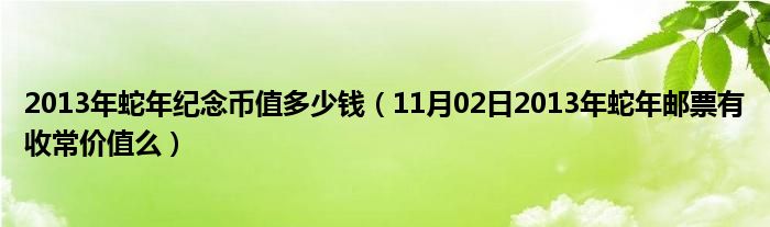 2013年蛇年纪念币值多少钱（11月02日2013年蛇年邮票有收常价值么）