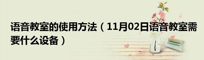 语音教室的使用方法（11月02日语音教室需要什么设备）