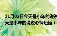 11月02日今天是小年的说说心情短语怎么写（11月02日今天是小年的说说心情短语）