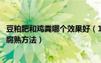 豆粕肥和鸡粪哪个效果好（10月08日鸡粪和豆粕的快速发酵腐熟方法）