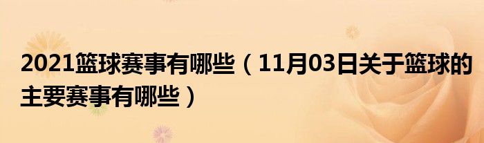 2021篮球赛事有哪些（11月03日关于篮球的主要赛事有哪些）