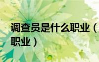 调查员是什么职业（11月04日调查师是什么职业）