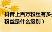 抖音上百万粉丝有多少?（11月04日抖音百万粉丝是什么级别）