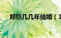 郑恺几几年结婚（10月08日郑恺几婚）