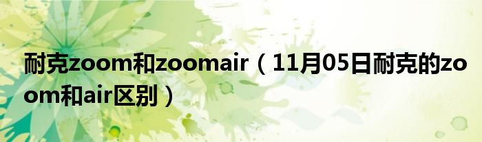 耐克zoom和zoomair（11月05日耐克的zoom和air区别）