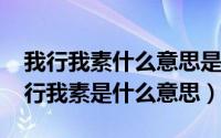 我行我素什么意思是什么（11月04日请问我行我素是什么意思）