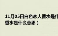 11月05日白色恋人香水是什么意思呀（11月05日白色恋人香水是什么意思）