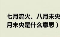 七月流火、八月未央（11月05日七月流火八月未央是什么意思）