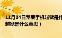 11月04日苹果手机越狱是什么意思呀（11月04日苹果手机越狱是什么意思）
