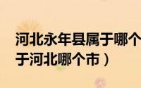 河北永年县属于哪个区（11月05日永年县属于河北哪个市）