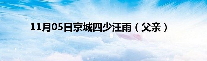 11月05日京城四少汪雨（父亲）