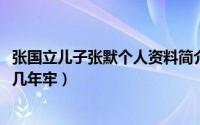 张国立儿子张默个人资料简介（10月08日张国立儿子张默坐几年牢）