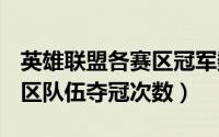 英雄联盟各赛区冠军数（11月06日lol中国赛区队伍夺冠次数）