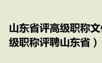 山东省评高级职称文件（11月06日2021年高级职称评聘山东省）