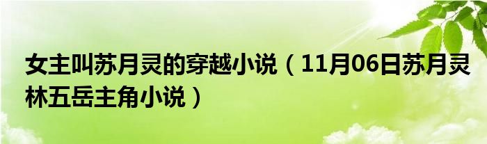 女主叫苏月灵的穿越小说（11月06日苏月灵林五岳主角小说）