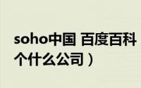 soho中国 百度百科（11月06日soho中国是个什么公司）