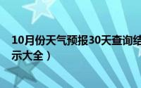 10月份天气预报30天查询结果（11月06日天气预报符号表示大全）