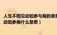 人生不相见动如参与商的意思是什么（10月08日人生不相见动如参商什么意思）