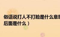 俗话说打人不打脸是什么意思（11月07日俗话说打人不打脸后面是什么）