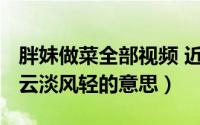胖妹做菜全部视频 近期（11月07日闲庭信步云淡风轻的意思）