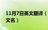 11月7日英文翻译（11月07日搞怪幽默的英文名）
