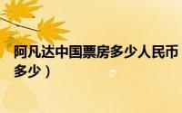 阿凡达中国票房多少人民币（11月08日阿凡达1中国票房是多少）