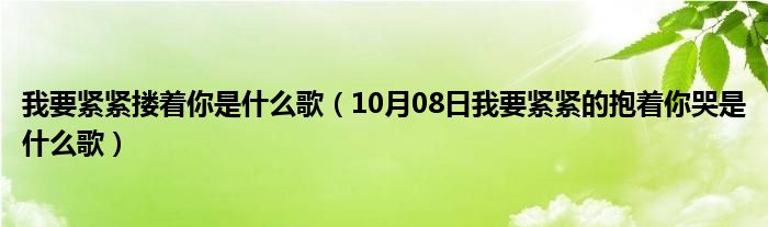 我要紧紧搂着你是什么歌（10月08日我要紧紧的抱着你哭是什么歌）