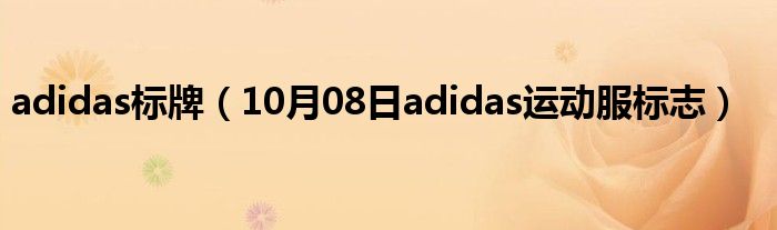 adidas标牌（10月08日adidas运动服标志）