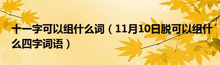 十一字可以组什么词（11月10日脱可以组什么四字词语）