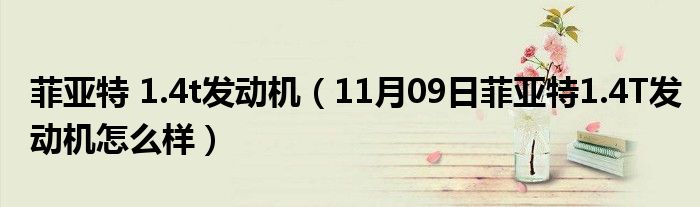 菲亚特 1.4t发动机（11月09日菲亚特1.4T发动机怎么样）