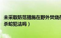 未采取防范措施在野外焚烧杂草罚款多少钱（11月09日野外杀蛇犯法吗）