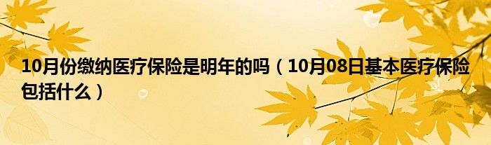 10月份缴纳医疗保险是明年的吗（10月08日基本医疗保险包括什么）