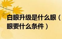 白眼升级是什么眼（11月10日白眼变成转生眼要什么条件）