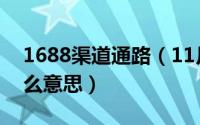 1688渠道通路（11月10日1688渠道商是什么意思）