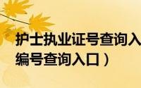护士执业证号查询入口（10月08日护士执业编号查询入口）