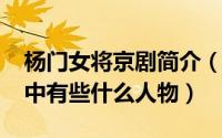 杨门女将京剧简介（11月11日京剧杨门女将中有些什么人物）